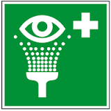 Rettungszeichen Augenspülstation nachleuchtend, Kunststoff